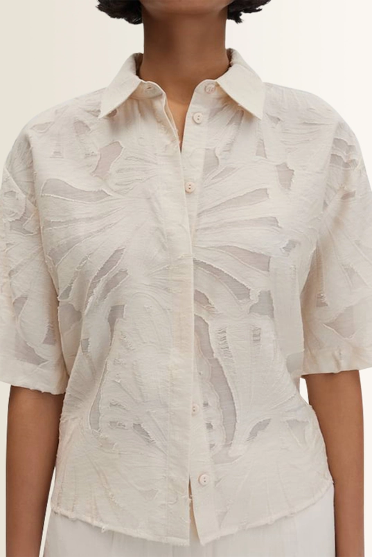 Blouse met fil coupé bloemenmotief Zlowera Someday