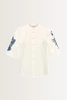 Blouse met geborduurde mouwen