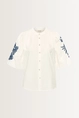 Blouse met geborduurde mouwen