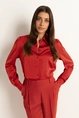 Blouse met glanzende satijnweving