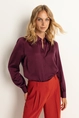Blouse met glanzende satijnweving