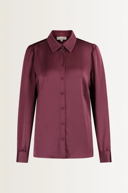 Blouse met glanzende satijnweving