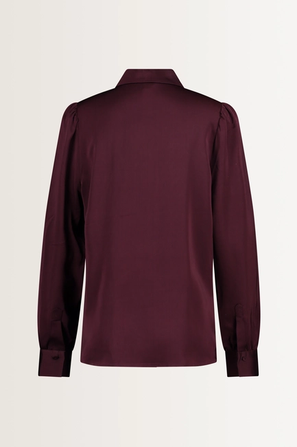 Blouse met glanzende satijnweving