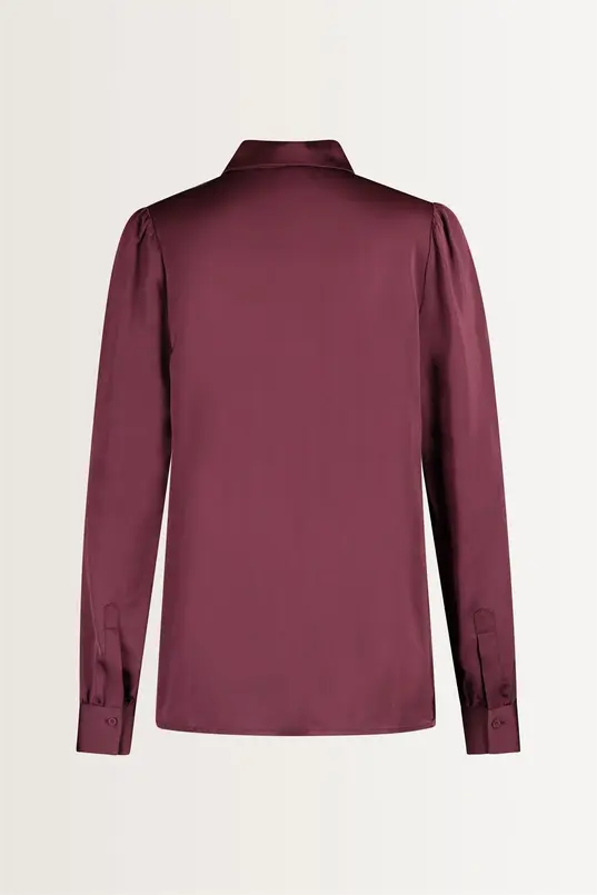 Blouse met glanzende satijnweving