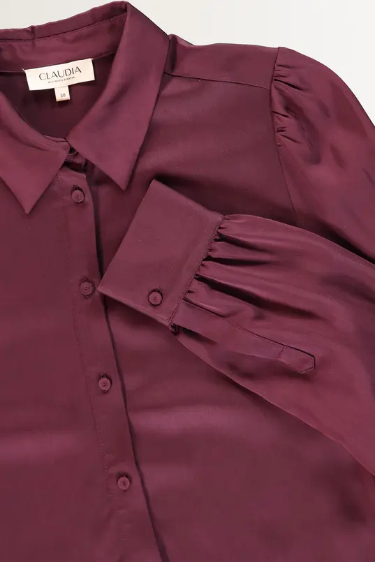 Blouse met glanzende satijnweving