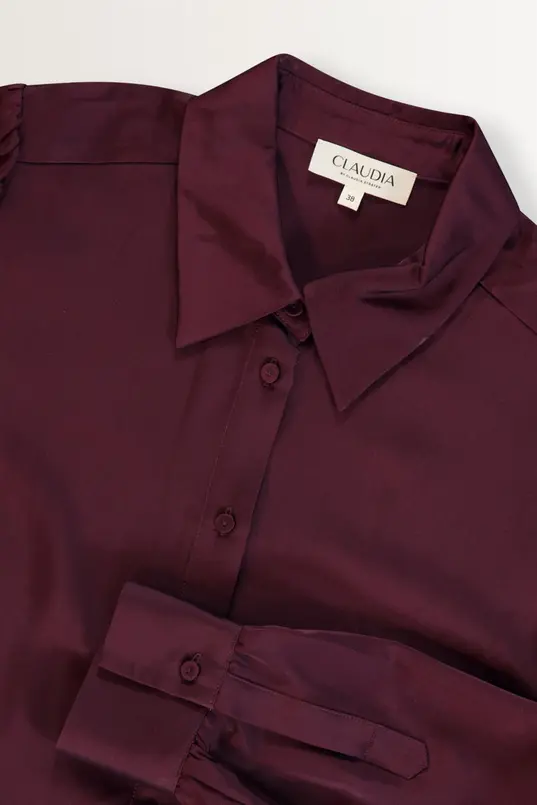 Blouse met glanzende satijnweving