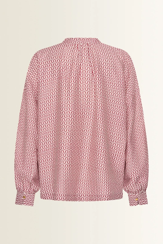 Blouse met grafische print en pofmouwen