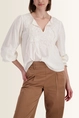Blouse met kraaltjes en volantdetails Monari