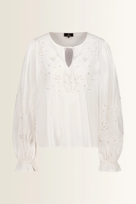Blouse met kraaltjes en volantdetails Monari