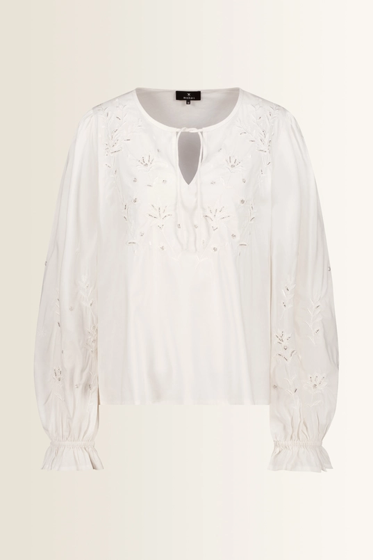 Blouse met kraaltjes en volantdetails Monari