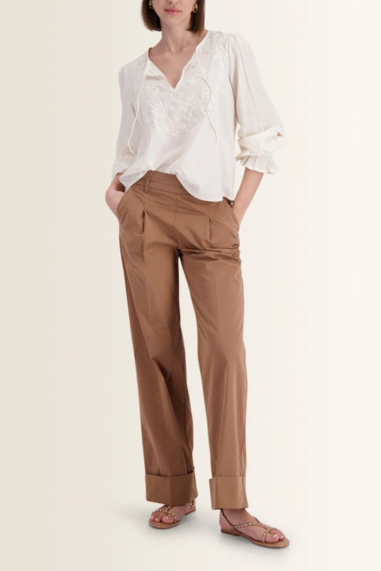 Blouse met kraaltjes en volantdetails Monari