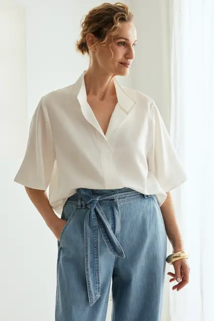 Blouse met opstaande kraag