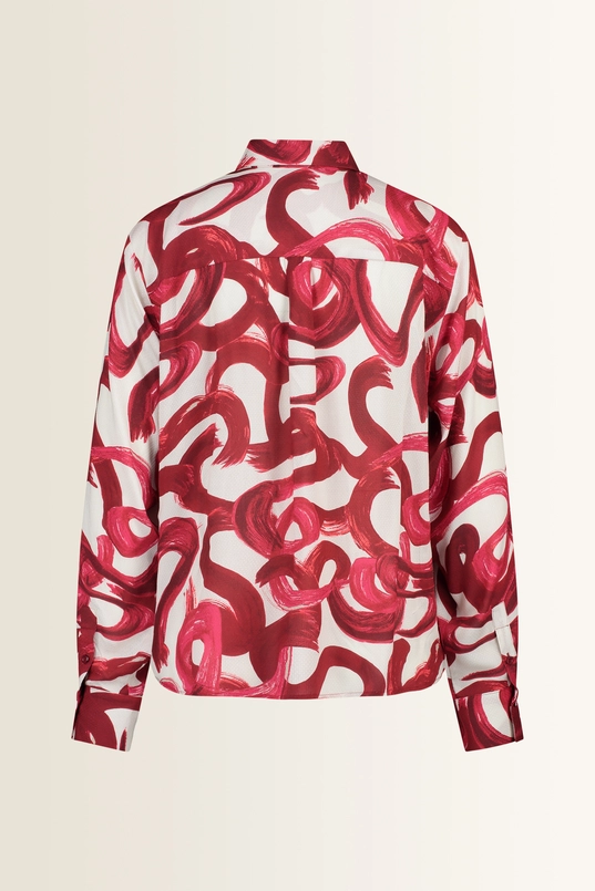 Blouse met penseelstreekdessin
