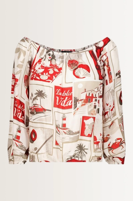 Blouse met polaroidprint Monari