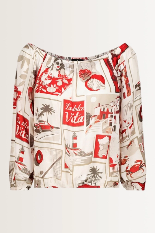 Blouse met polaroidprint Monari