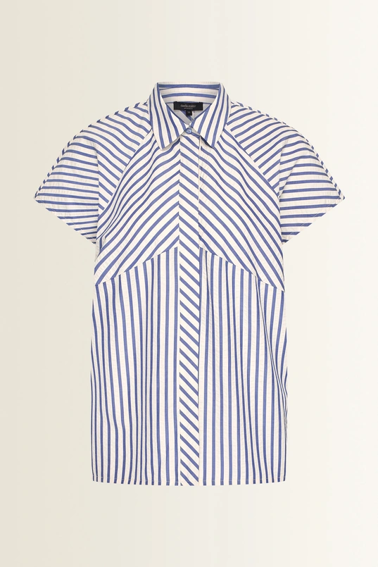 Blouse met speels streepeffect