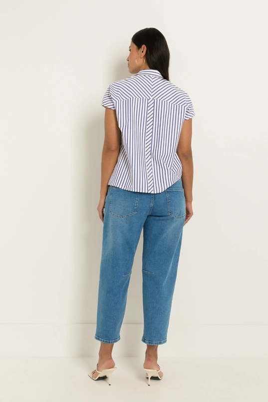 Blouse met speels streepeffect