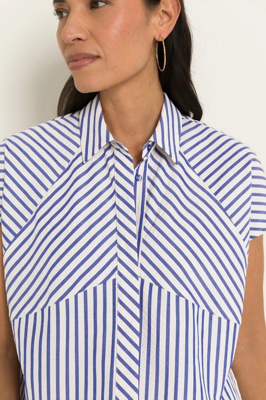 Blouse met speels streepeffect
