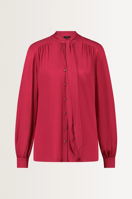 Blouse met strikhals