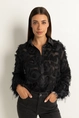 Blouse met veertjes