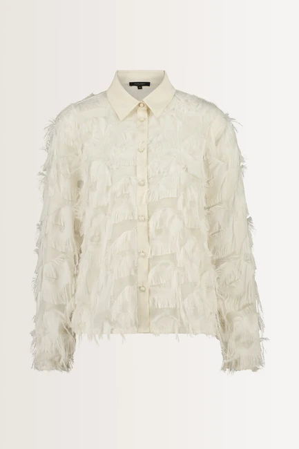 Blouse met veertjes