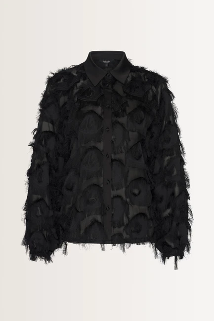 Blouse met veertjes