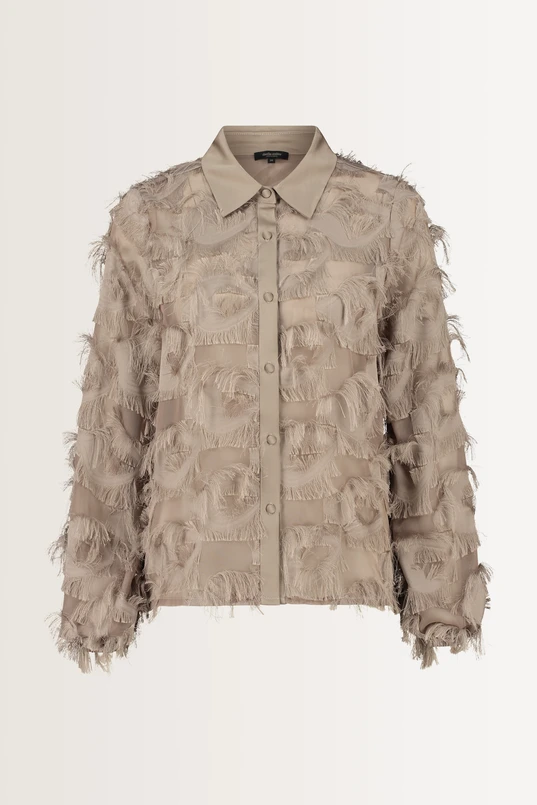 Blouse met veertjes