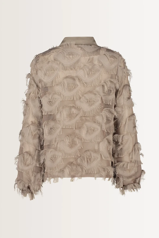 Blouse met veertjes