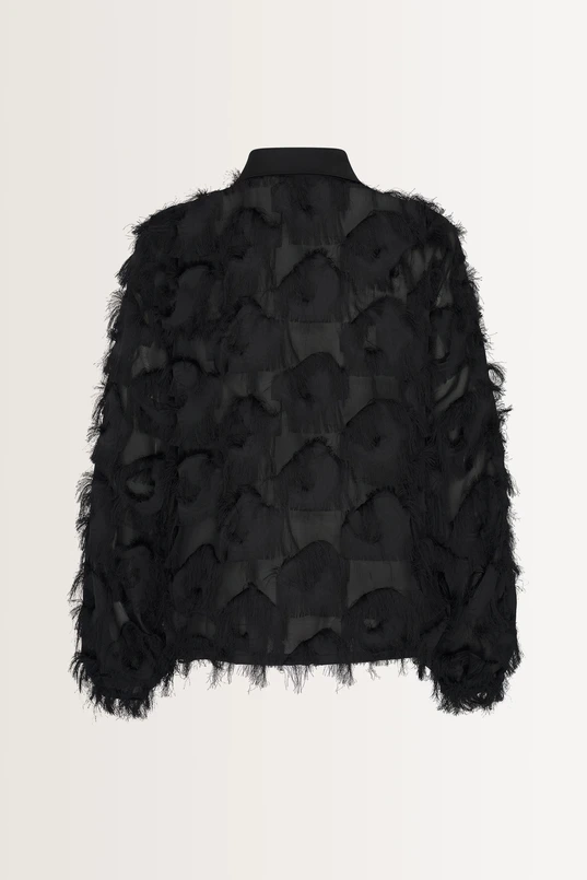 Blouse met veertjes