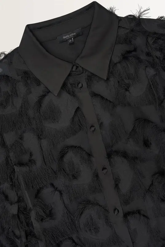 Blouse met veertjes