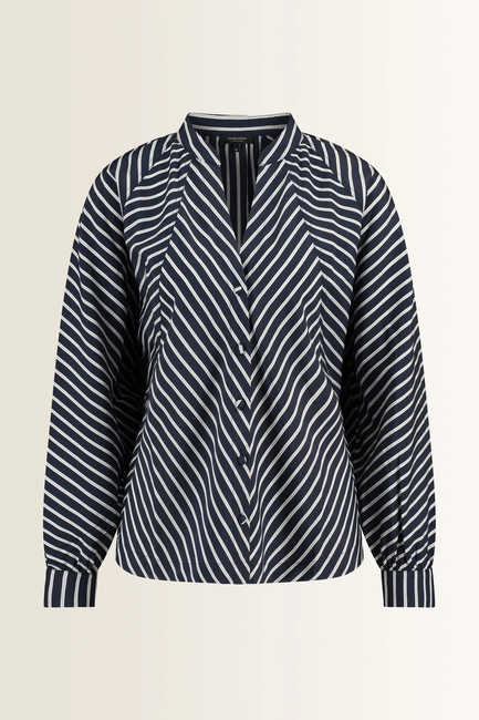 Blouse met wisselende streeprichting