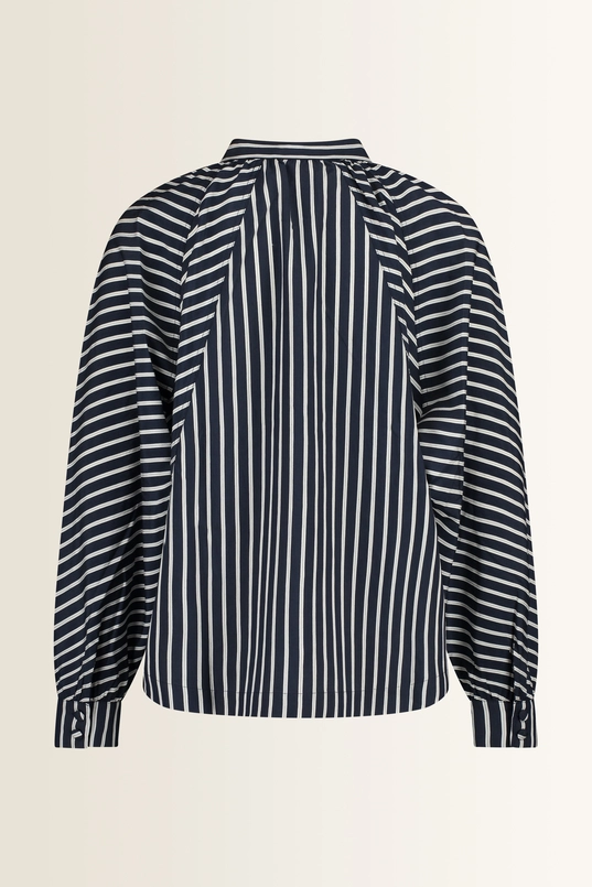 Blouse met wisselende streeprichting