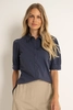 Blouse travelstof pofmouwen