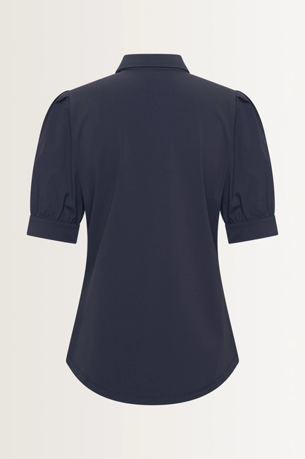 Blouse travelstof pofmouwen