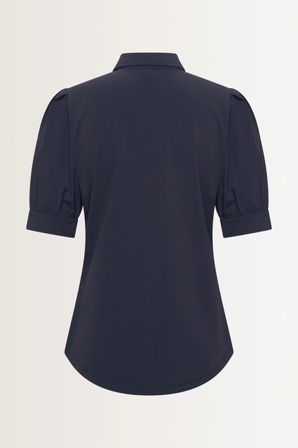 Blouse travelstof pofmouwen