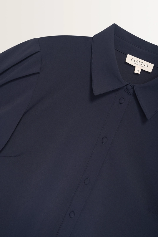 Blouse travelstof pofmouwen