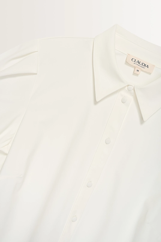 Blouse travelstof pofmouwen