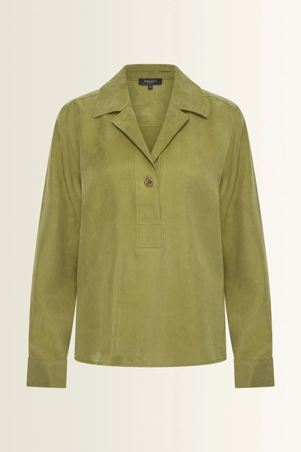 Blouse van glanzend lyocell