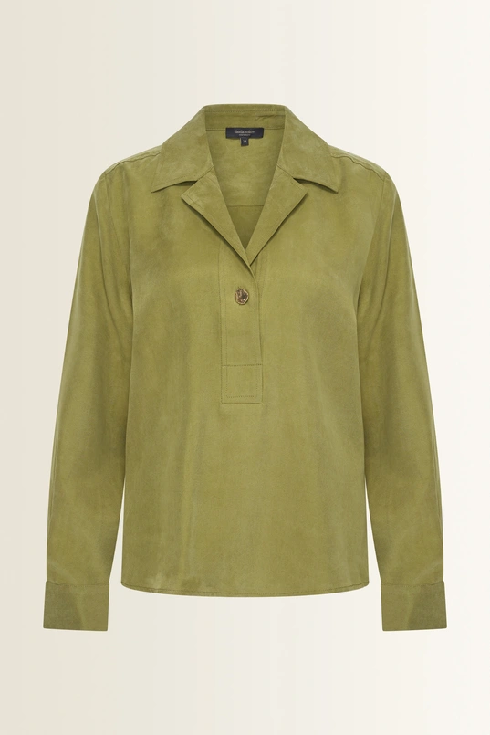 Blouse van glanzend lyocell