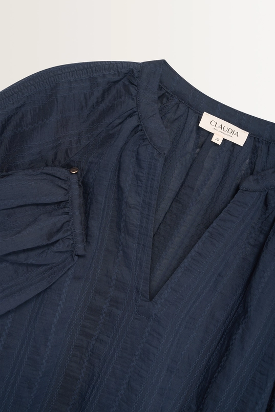 Blouse van seersucker jacquard