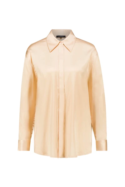 Blouse van stretch satijn