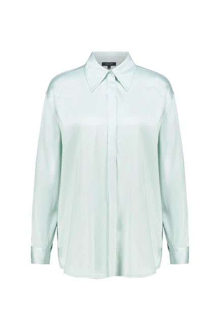 Blouse van stretch satijn