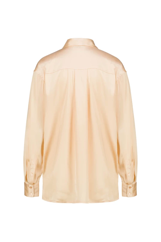 Blouse van stretch satijn