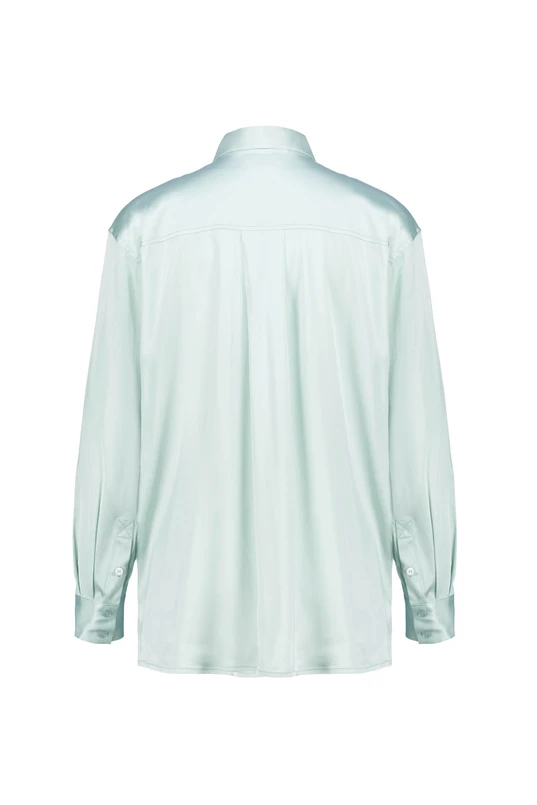 Blouse van stretch satijn