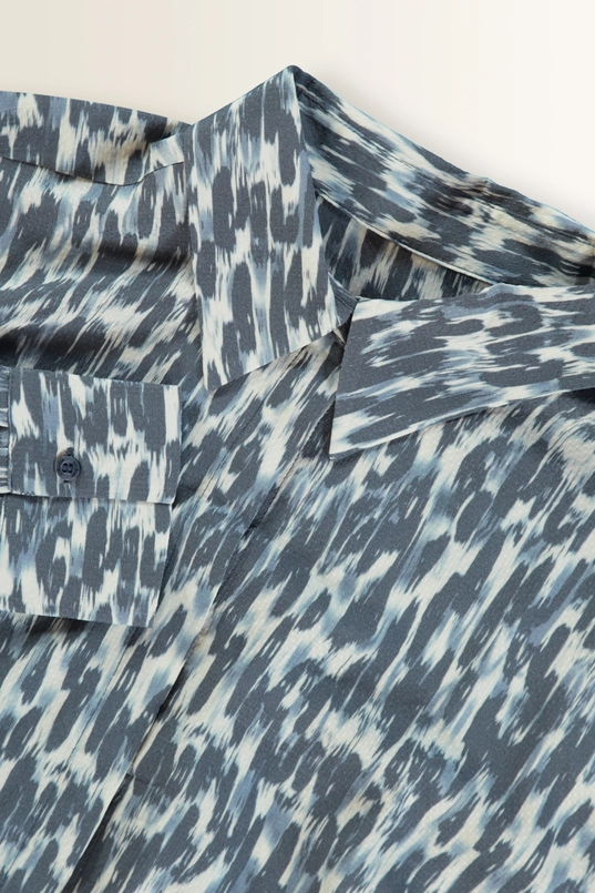 Blouse, woven, allover print, long slvs