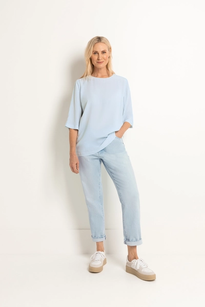Blousetop met ronde hals