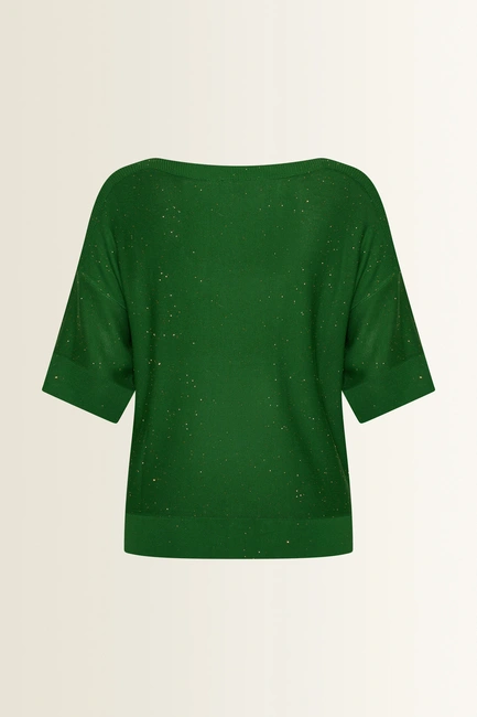 Boothals trui glitteraccent