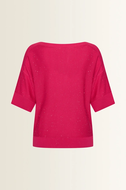 Boothals trui glitteraccent
