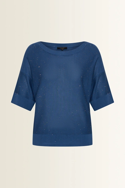 Boothals trui glitteraccent