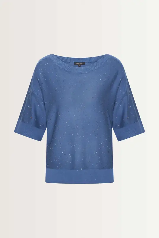 Boothals trui glitteraccent